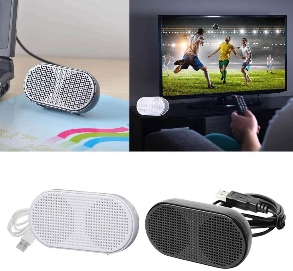 MagiDeal Computer USB Speaker Small Mighty Solid Wired 2 Channel Multimedia Subwoofer - Black, 85x42x30mm