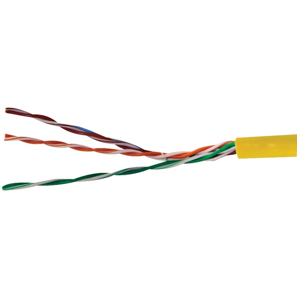 CAT-5E U/UTP Solid Riser CMR Cable, 1,000 Ft. (Yellow)