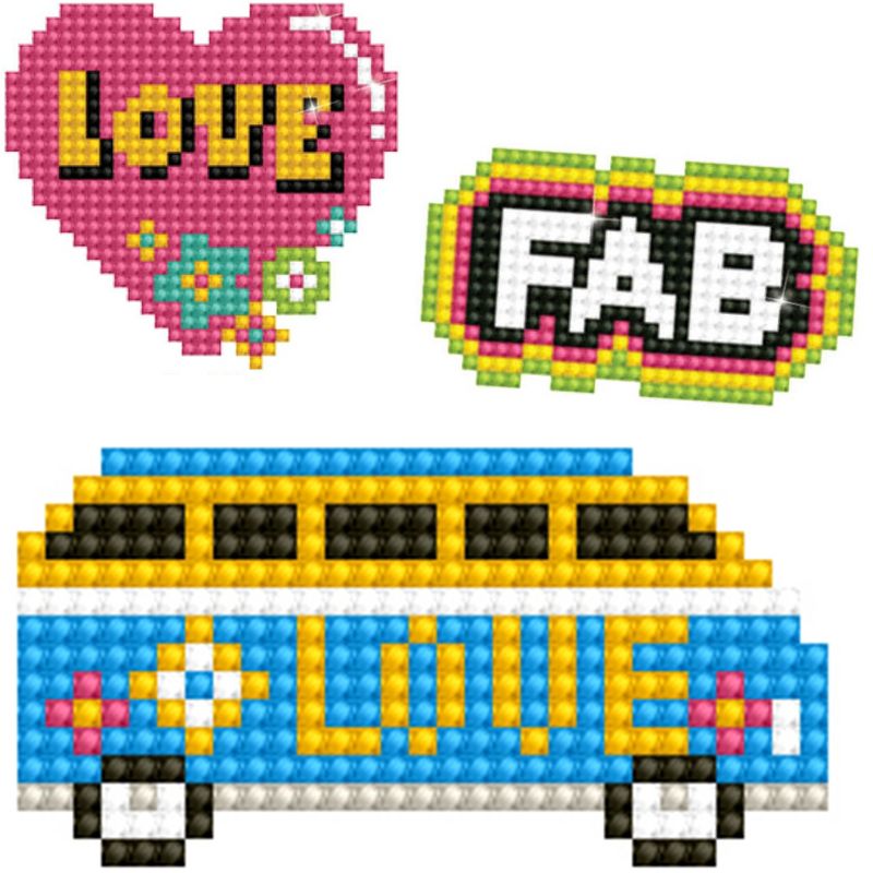 Diamond Dotz DOTZIES Embroidery Facet Art Sticker Kit-Multi Pack Love 3/Pkg