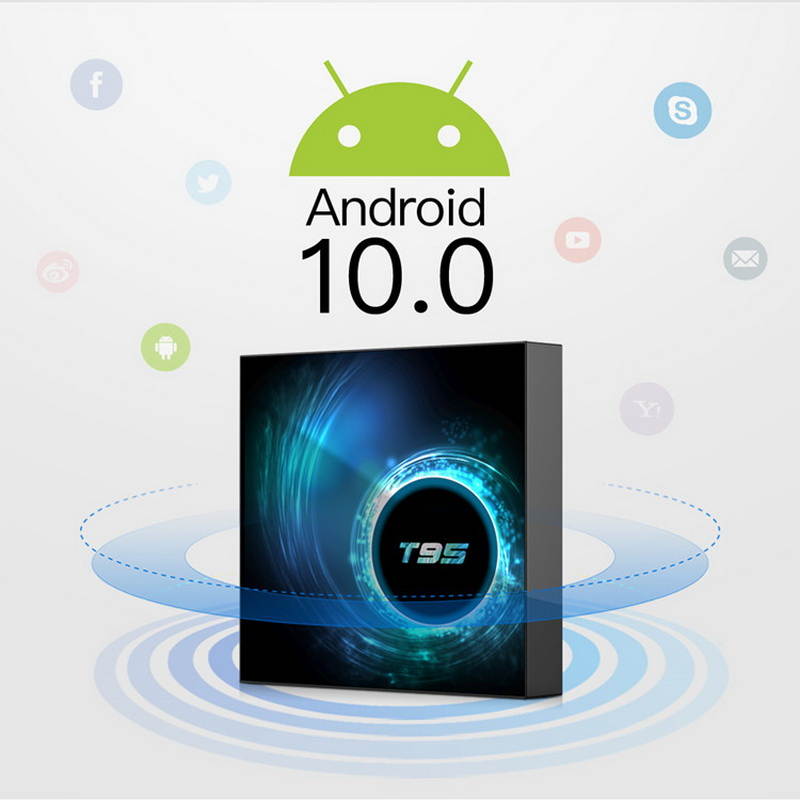 T95 H616 Digital Set-Top Boxes Smart TV BOX Allwinner Android 10 Wifi BT Quadcore cortex-A53 H616 Dual frequency WIFI2.4G/5G Bluetooth(4GB+32GB)