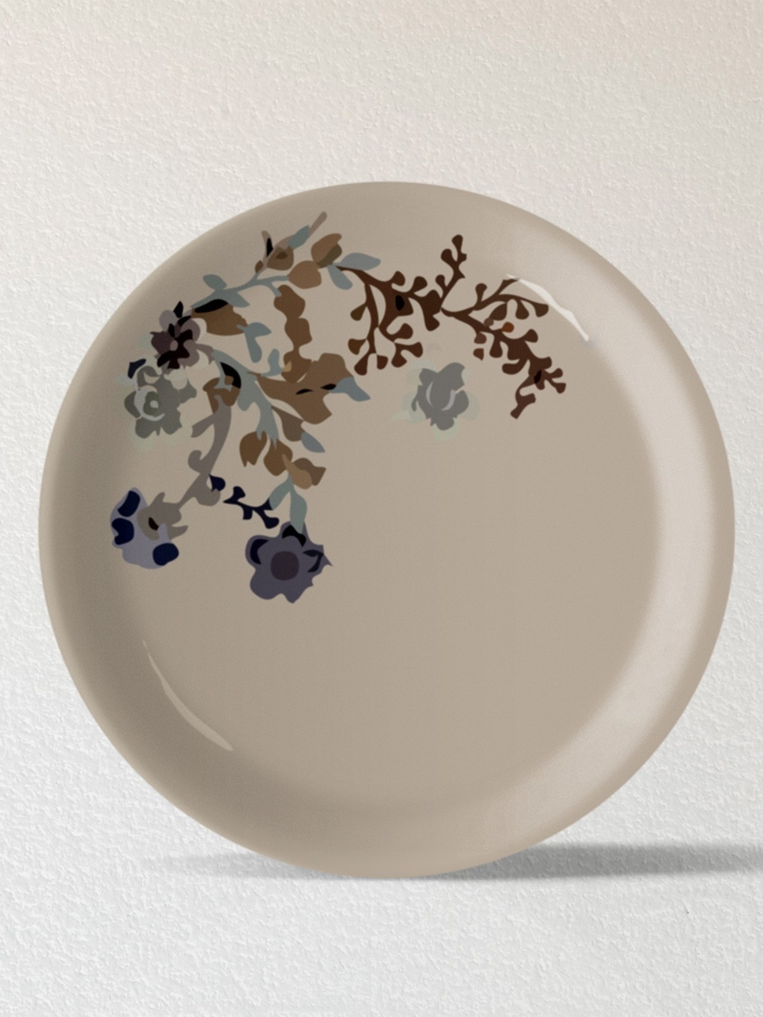 Nestroots Classic Floral Multicolor Porcelain Wall Plate