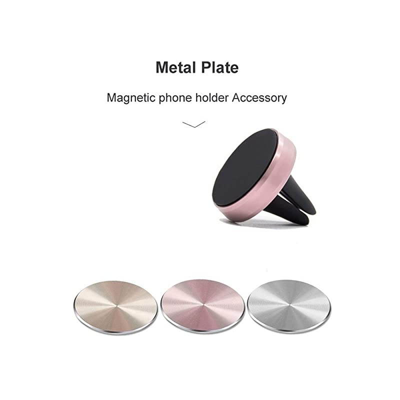 Adhesive Metal Plate Mounting Kits Stickers Discs Magnetic Patch Compatible with Air Vent Magnetic Car/Vehicle Mount Holder Especially for iPhone 6S 7 7plus (4pack-Black)