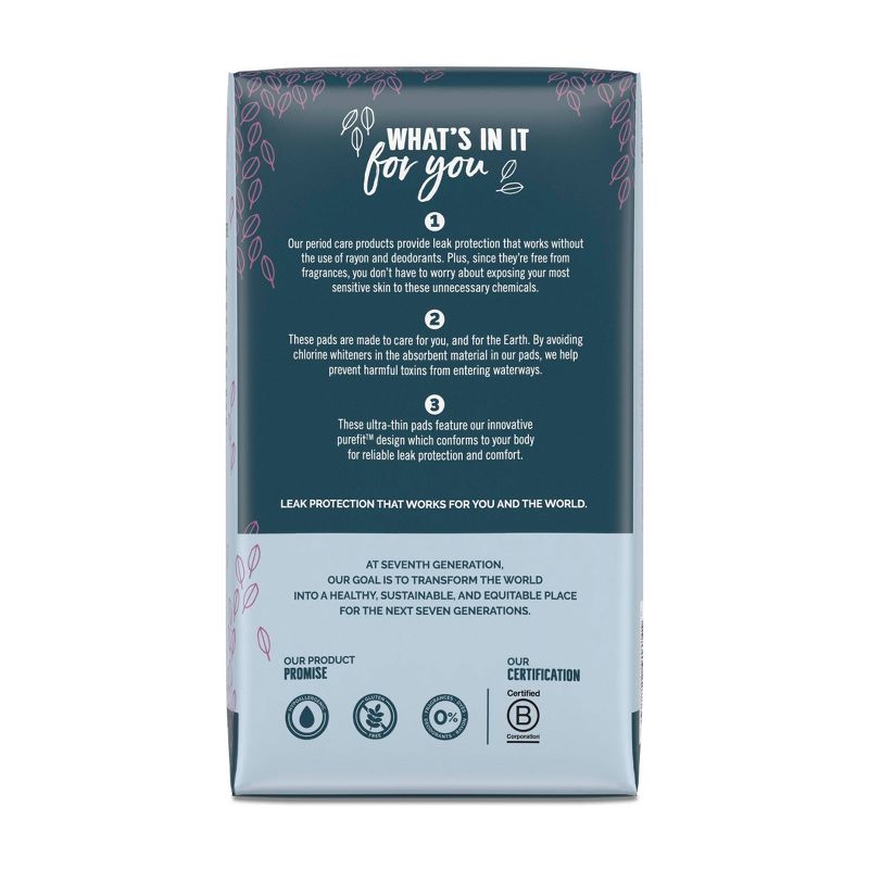 Seventh Generation Ultra Thin Super Long Pads Free & Clear - 32ct