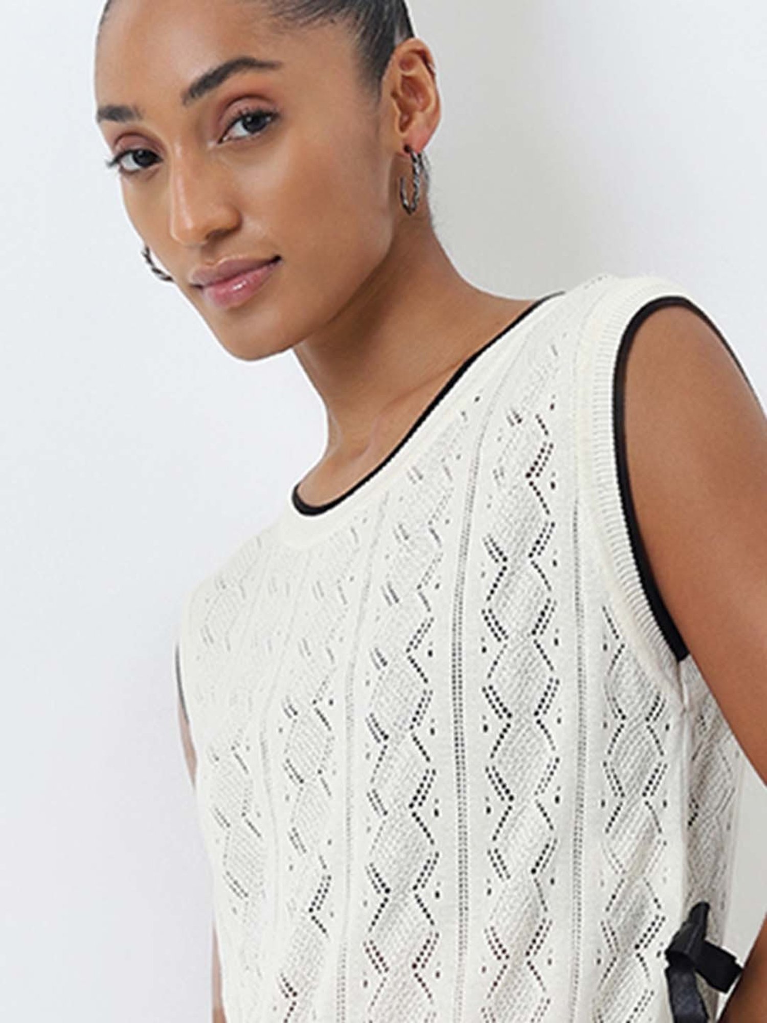 Wardrobe by Westside Off-White Knitted Top