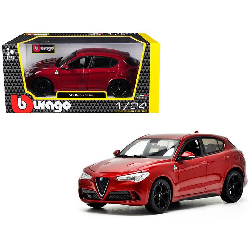 Alfa Romeo Stelvio Quadrifoglio Red 1/24 Diecast Model Car by Bburago