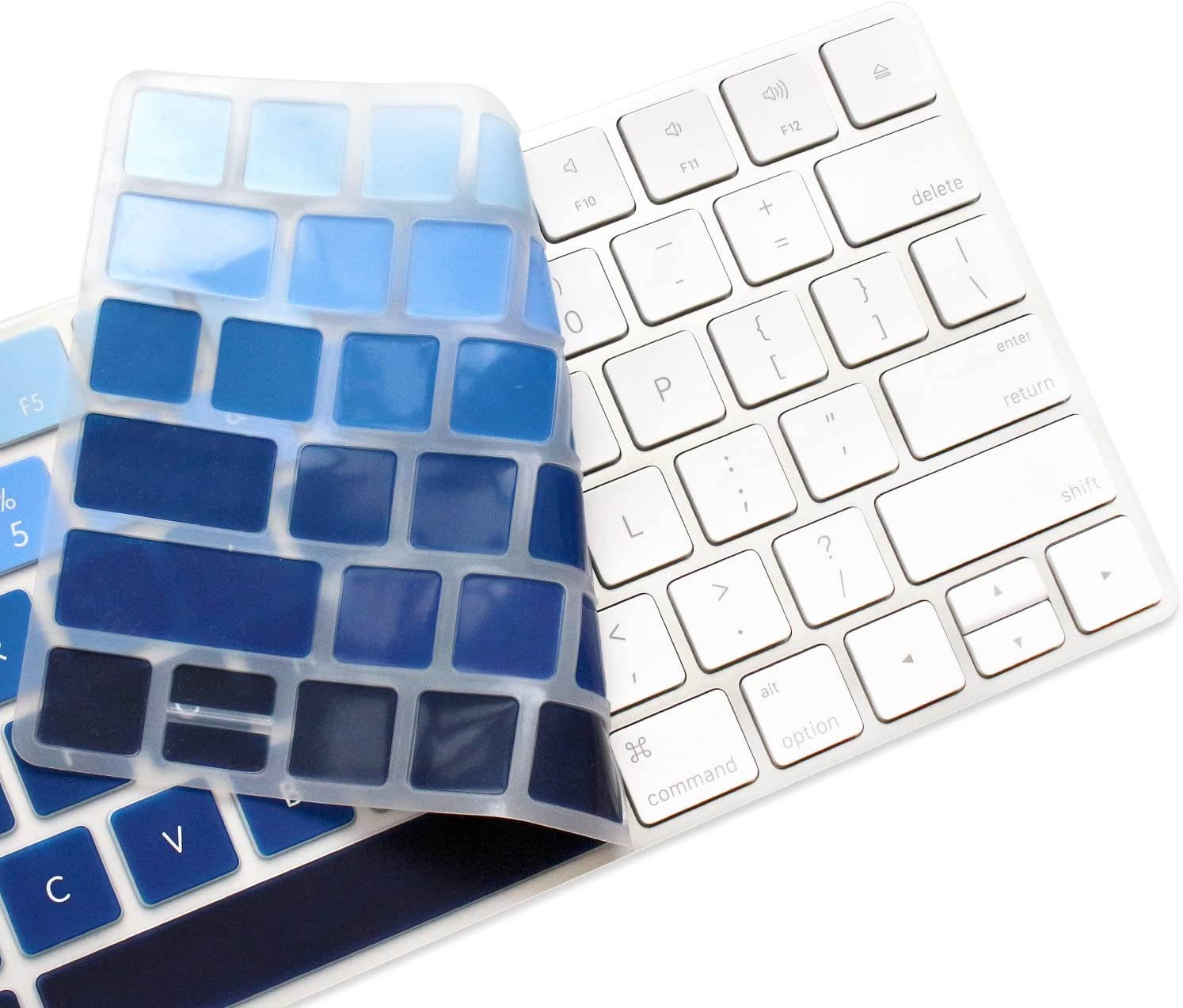 ProElife Ultra Thin Silicone Full Size Keyboard Cover Skin for 2017 2018 Apple iMac Magic Keyboard with Numeric Keypad MQ052LL/A A1843 (Item Folded in Packaging), Semi-Transparent Clear