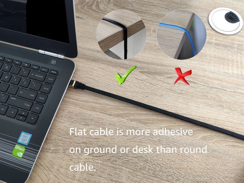 Cat 7 Ethernet Cable 100 ft LAN Cable Internet Network Cord for PS4, Xbox, Router, Modem, Gaming, Black Flat Shielded 10 Gigabit RJ45 High Speed Computer Patch Wire.