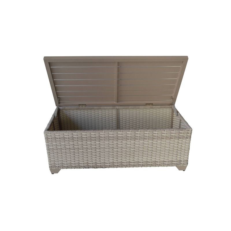 Nolin 7pc Sectional Weathered Brown Frame Sunbrella Spectrum Denim Fabric - La-Z-Boy