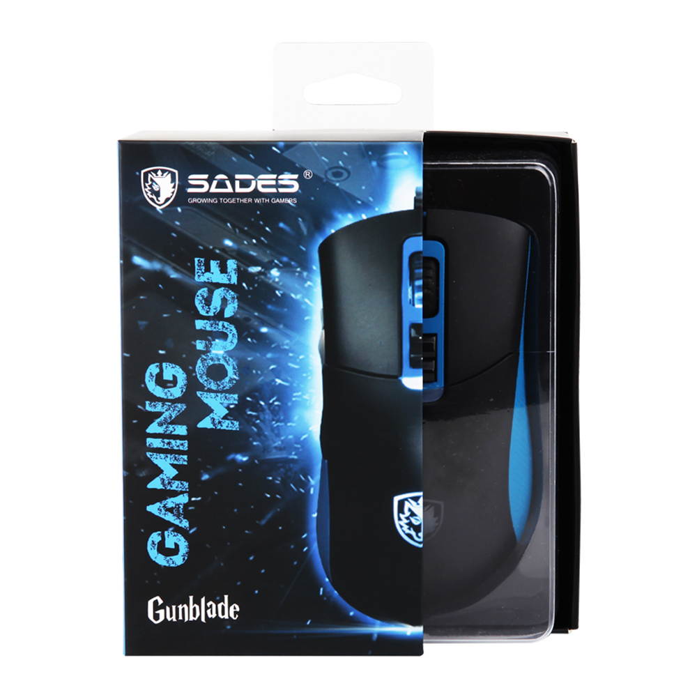 SADES GUNBLADE Gaming Mouse Wired 4-Level DPI 3000DPI 8 Buttons Opto-electronic