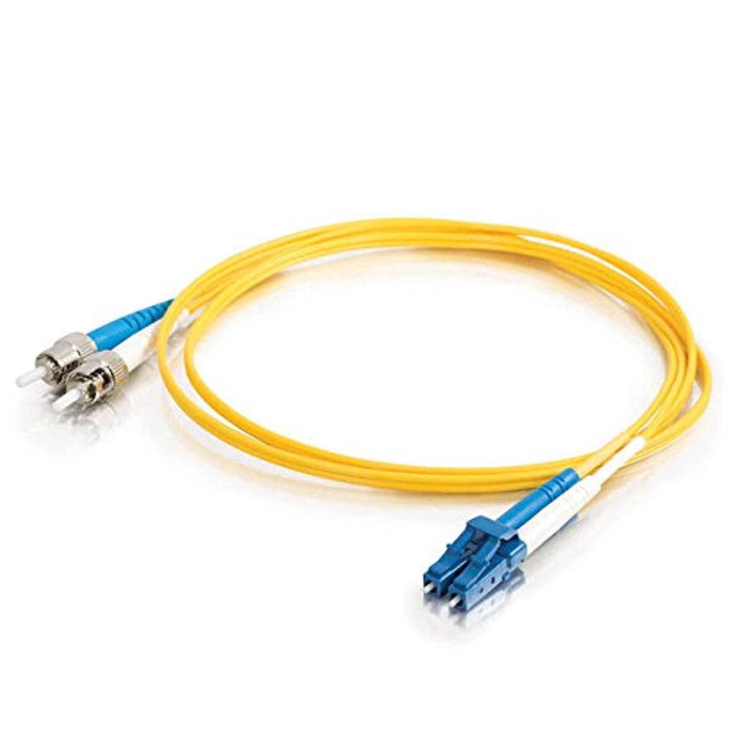 C2G/Cables to Go 37478 LC-ST 9/125 OS1 Duplex Single-Mode PVC Fiber Optic Cable (5 Meter, Yellow)