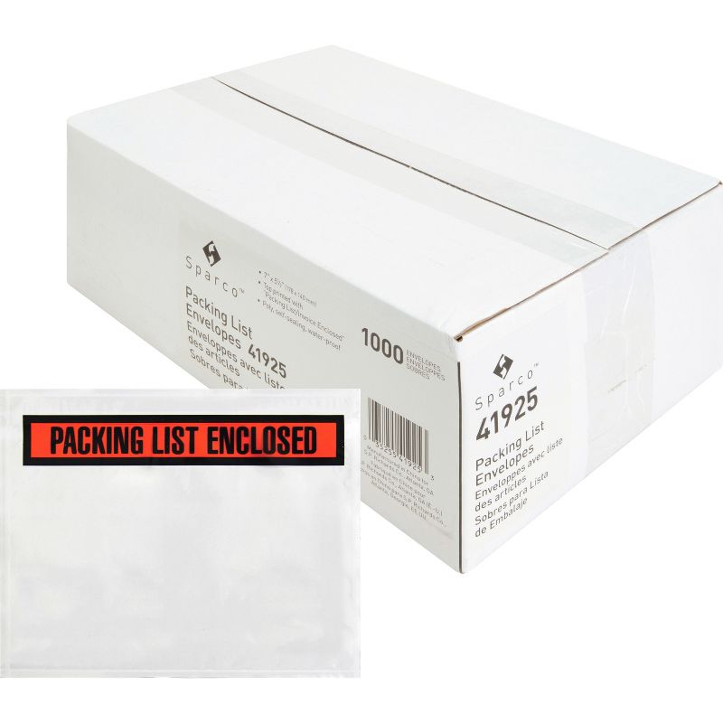 Sparco Packing/Invoice Envelope 7"x5.5" 1000/BX White 41925