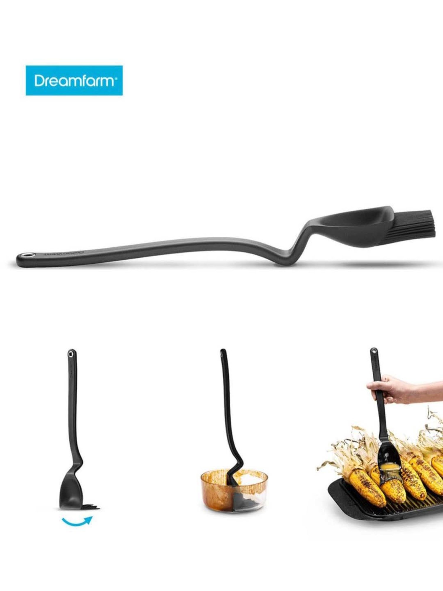Dreamfarm Black Medium Sauce Scooping BBQ Basting Brush