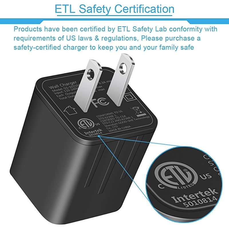 iPhone Charger  Nylon Braided Fast Charging Lightning Cable 2Pack 6ft Data Sync Transfer Cord Dual Port Plug Wall ChargerUL ListedCompatible With iPhone 11 PRO MAX XS XR X 8 7 Plus 6S 6 iPad