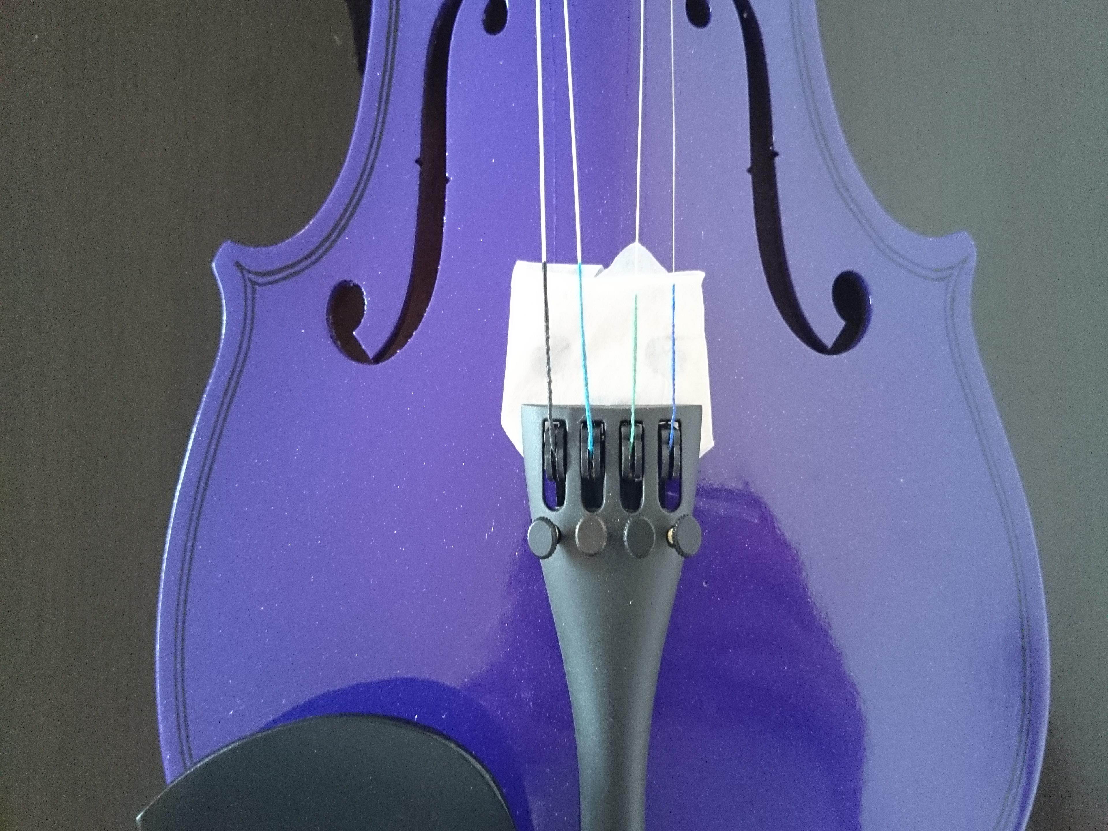 Student Acoustic Violin Full 4/4 Maple Spruce with Case Bow Rosin Purple Color