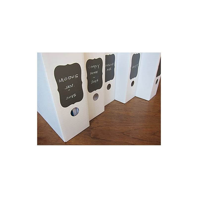 10 White Magazine File Holders Storage Boxes 12 1/4"H x 3 1/2"W x 9 3/4"D