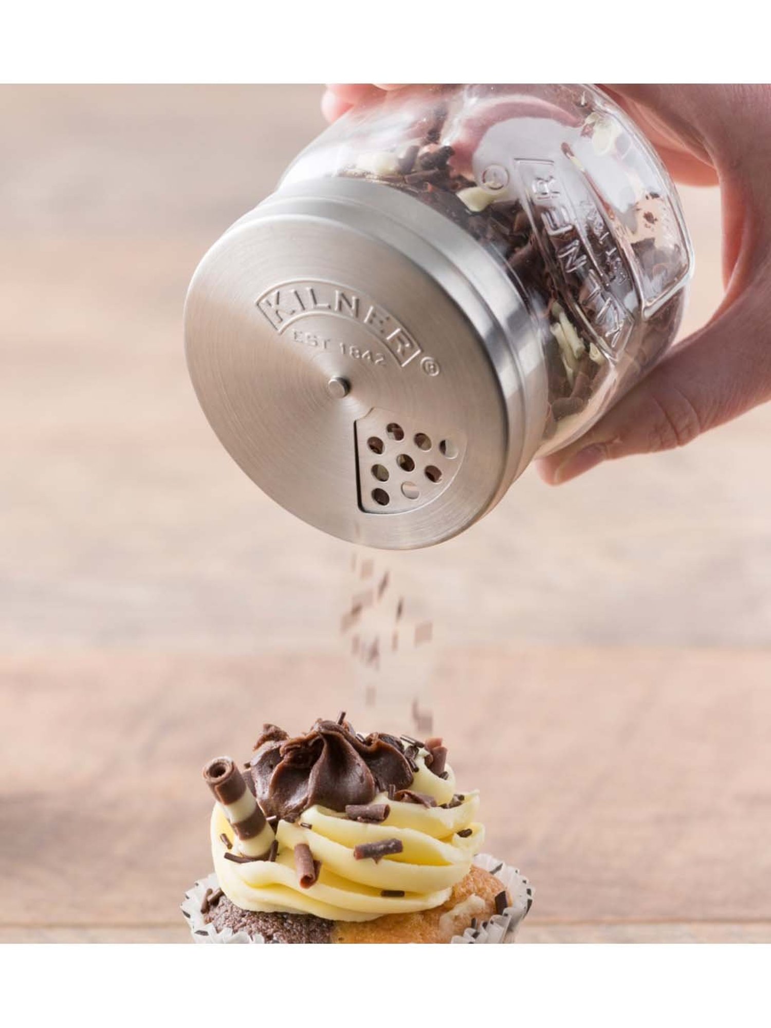 Kilner Transparent & Silver 8 cm Storage Jar With Shaker Lid (0.25 L) - Set of 1