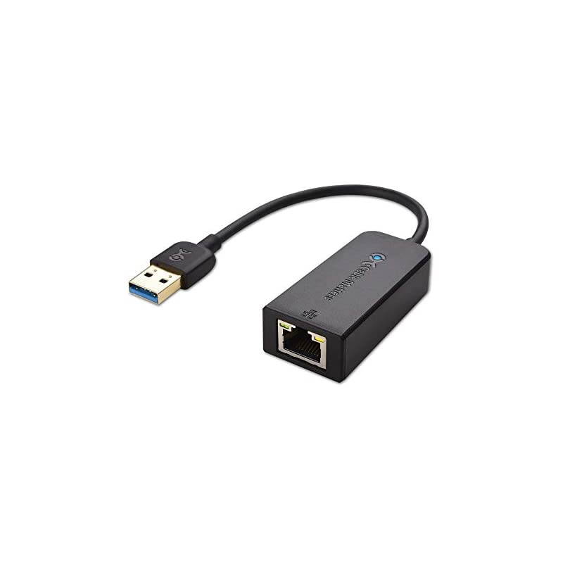 USB to Ethernet Adapter (USB 3.0 to Ethernet) Supporting 10/100/1000 Mbps Ethernet Network in Black