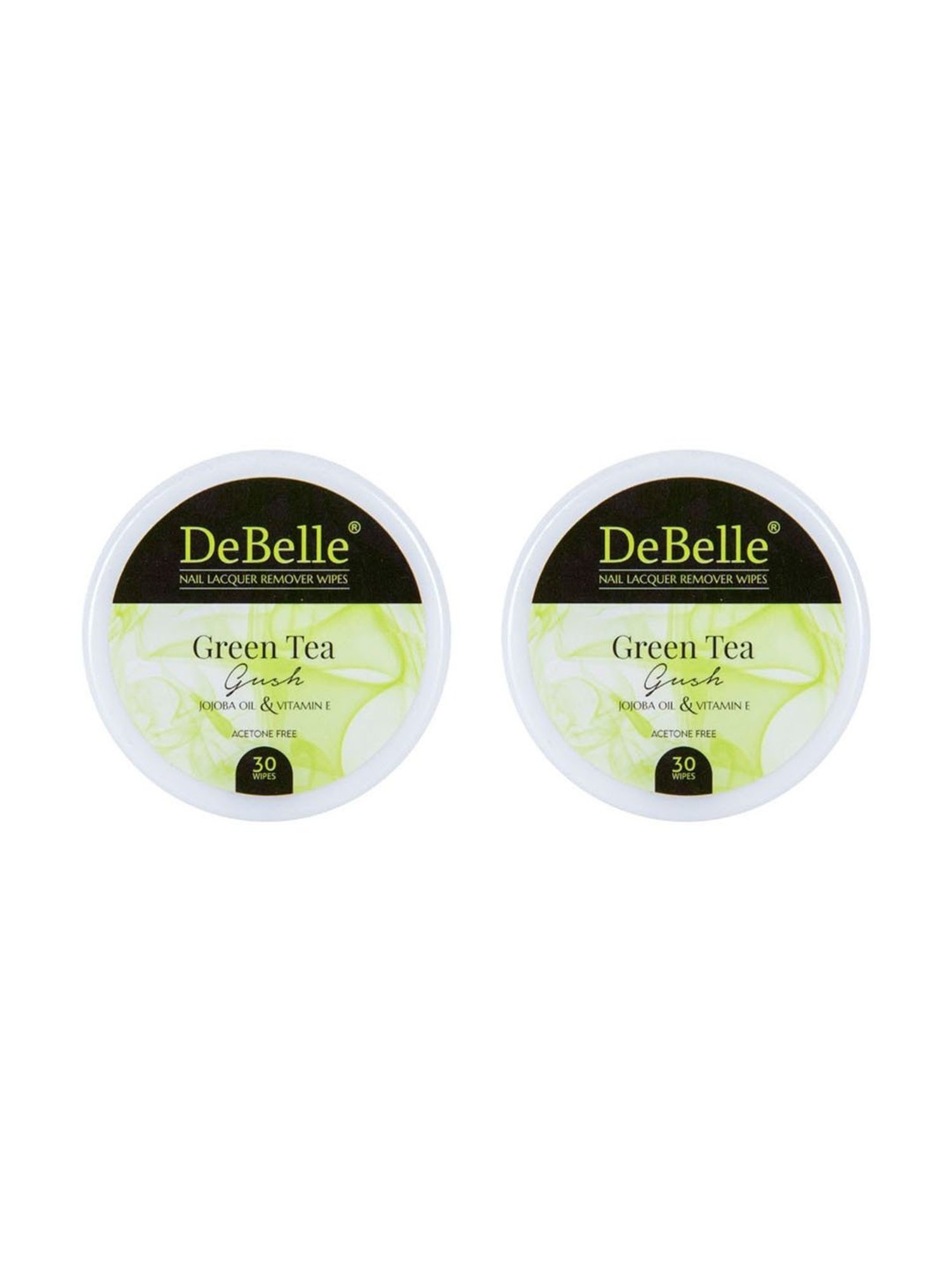 DeBelle Nail Lacquer Remover Wipes Green Tea Gush - Pack of 2