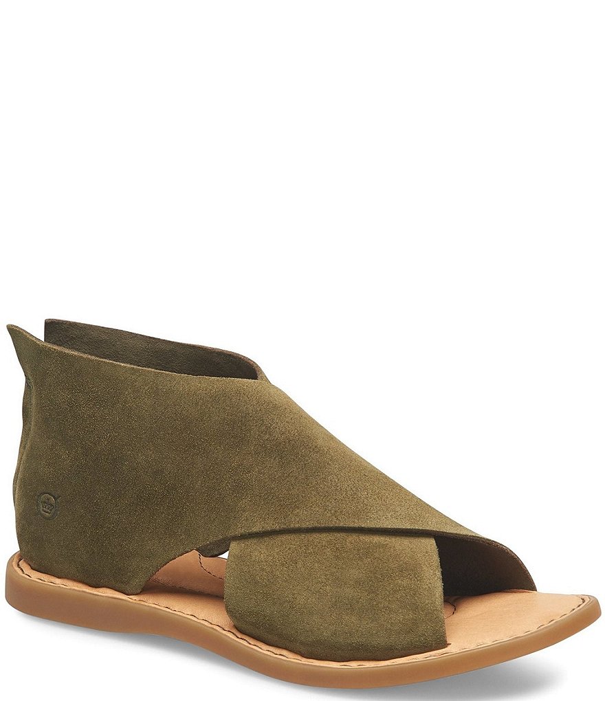 Born Iwa Criss Cross Banded Suede Sandals