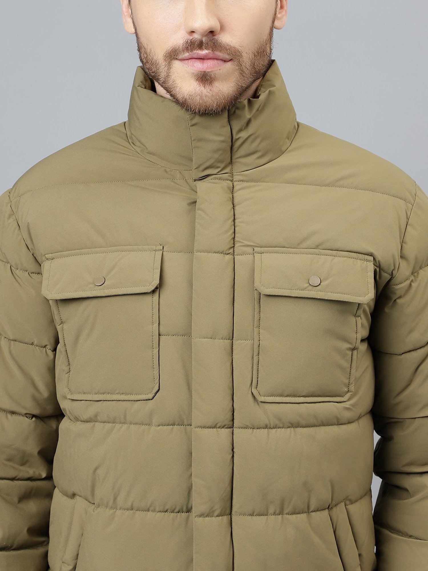 Woods Brown Regular Fit Quilted Jacket