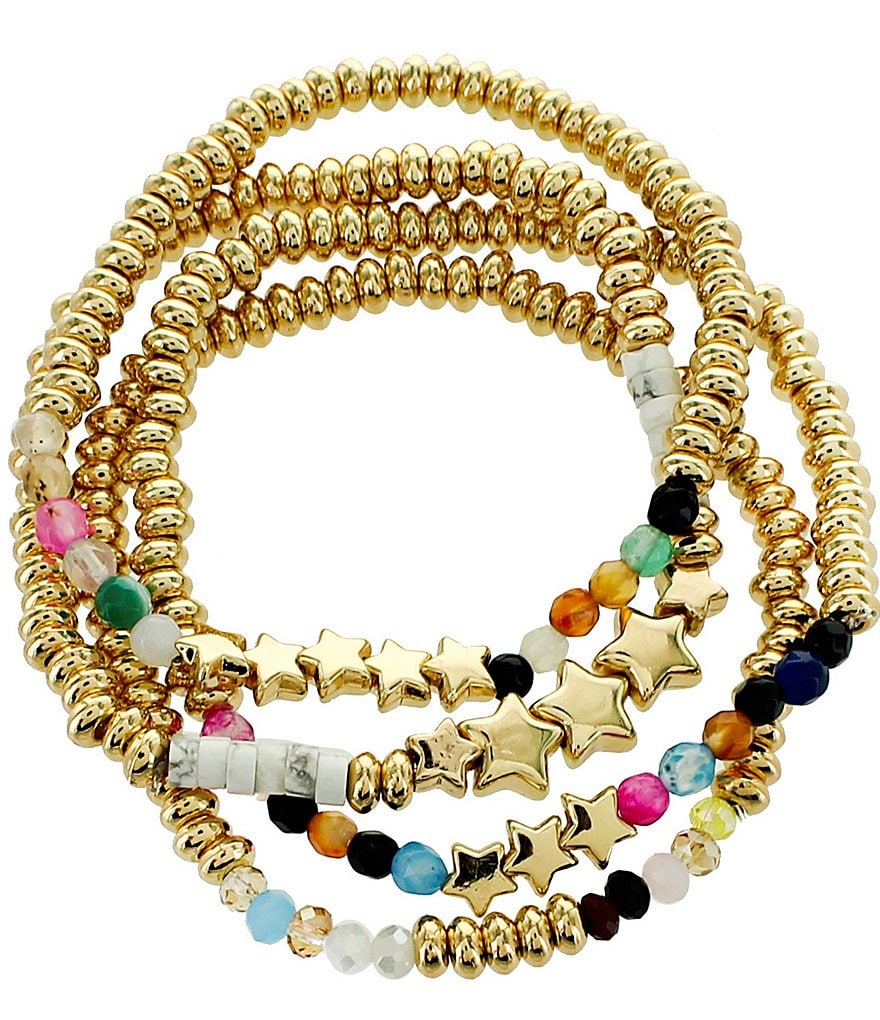 Panacea Gold Star Stretch Bracelet Set