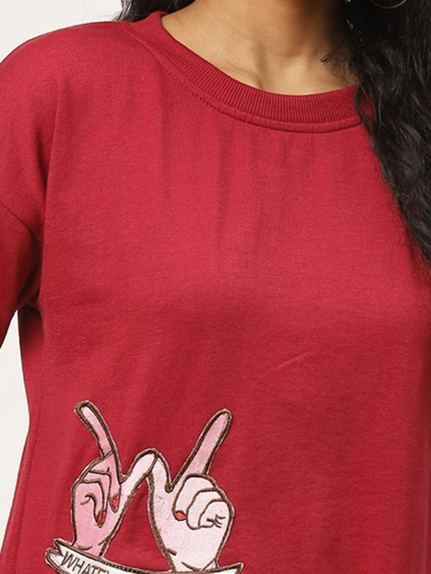 Belle Fille Maroon Patchwork Sweatshirt