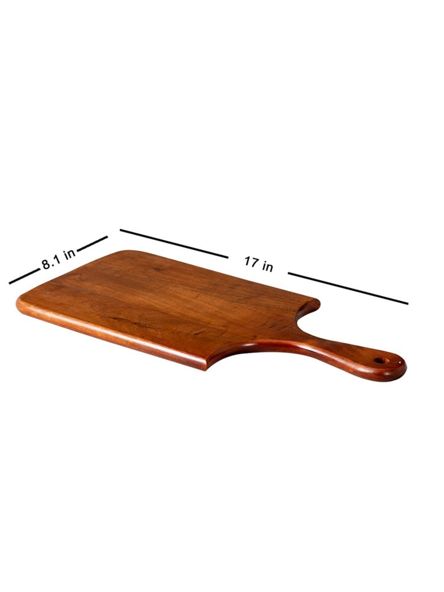 Nestroots Wooden Serving Platter for Snack Platter with Long Handle Rectangular Tray Cheese Board