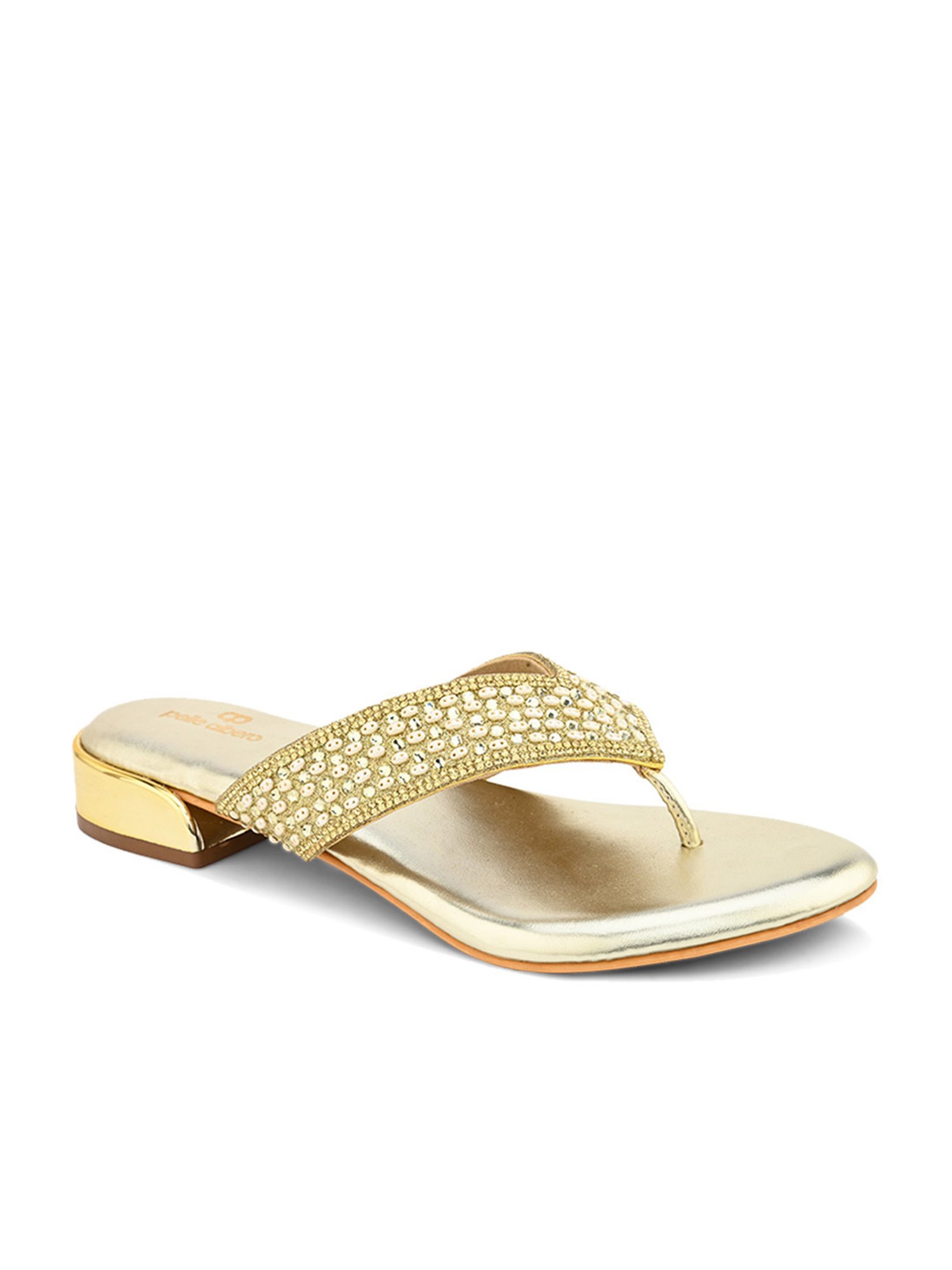 Pelle Albero Women's Gold Thong Sandals