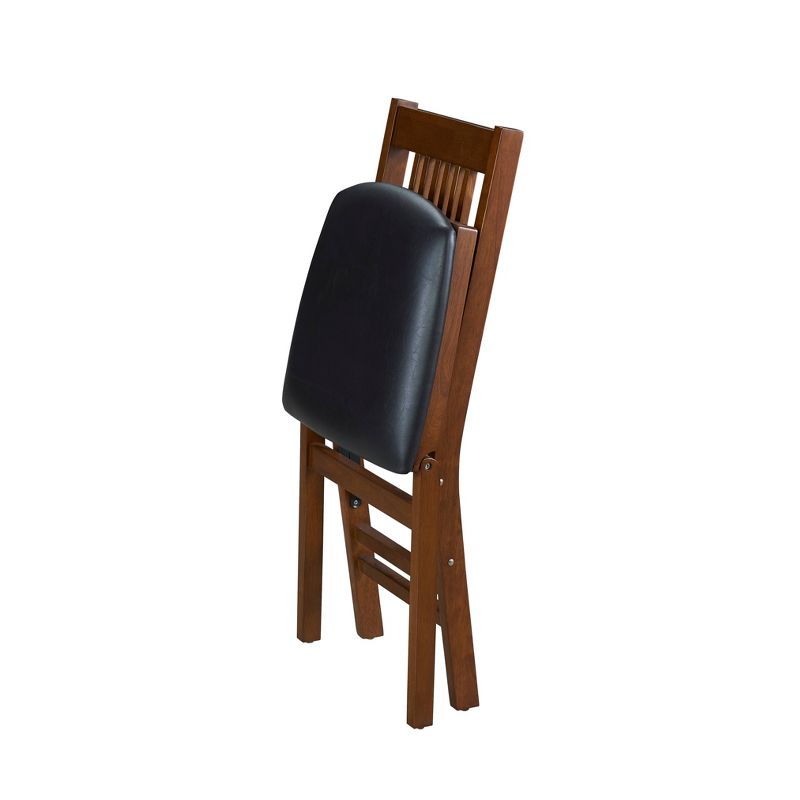 Set of 2 True Mission Folding Chair Fruitwood Brown - Stakmore