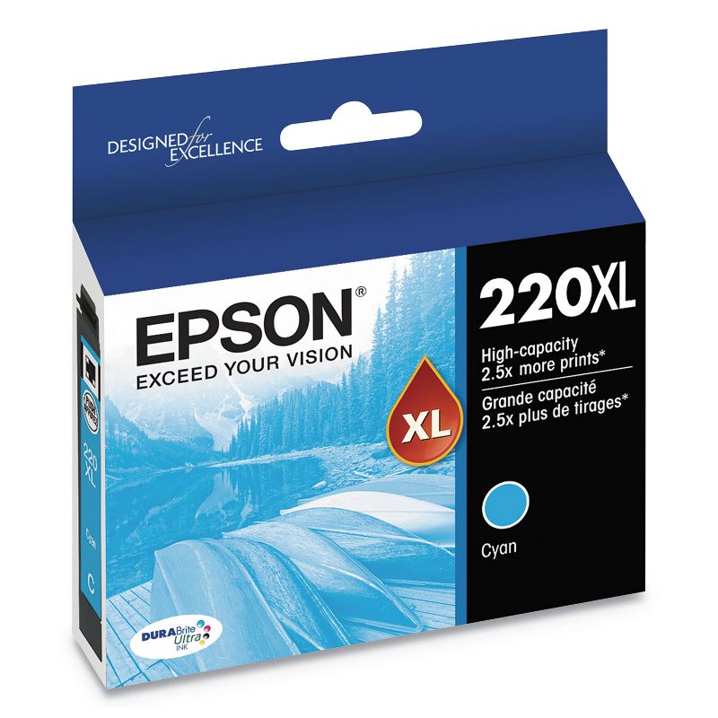 Epson DURABrite Ultra High-Yield Ink, 450 Page-Yield, Cyan T220XL220S
