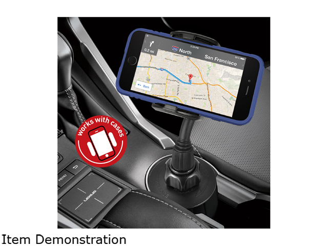 Macally Black Adjustable Automobile Cup Holder Mount for Cell Phones, Smartphones, GPS and PDA MCUPMP