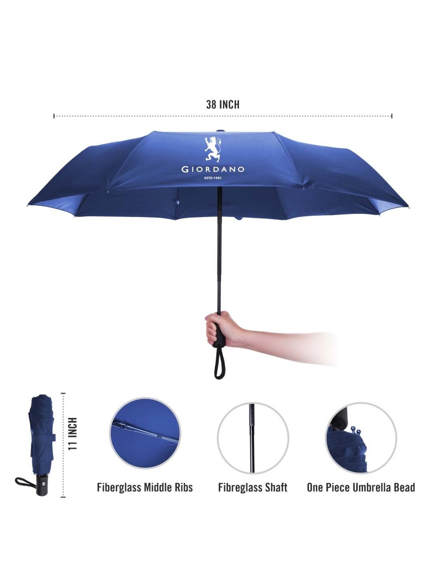 Giordano Navy Logo Umbrella