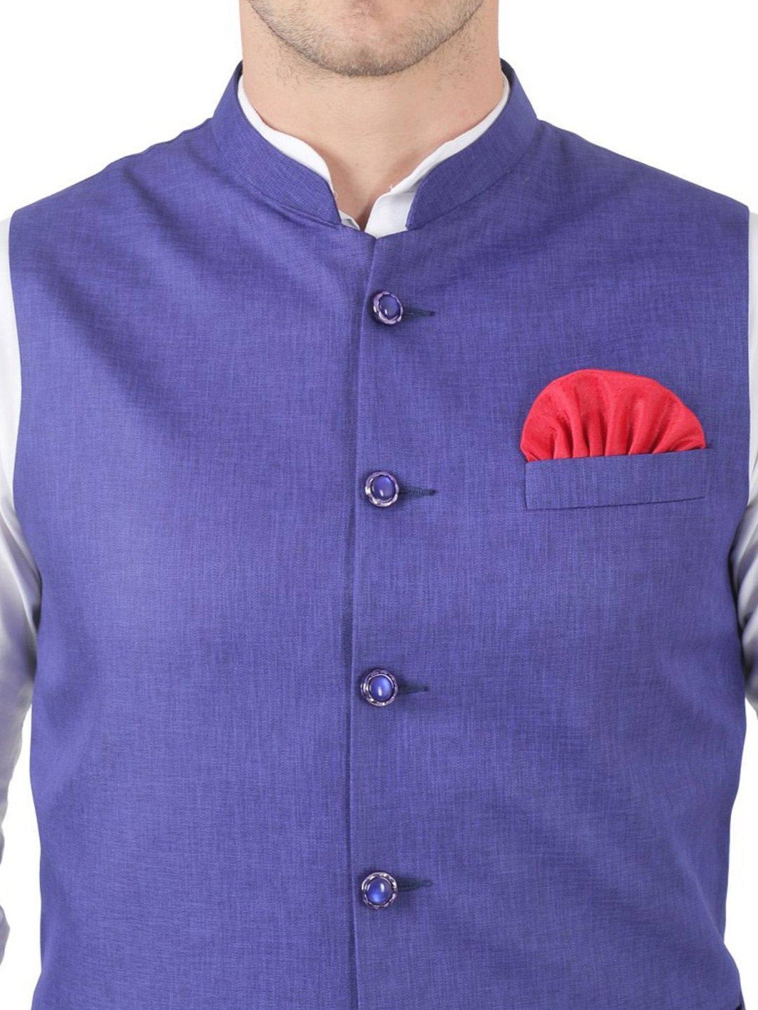 Tahvo Purple Slim Fit Nehru Jacket