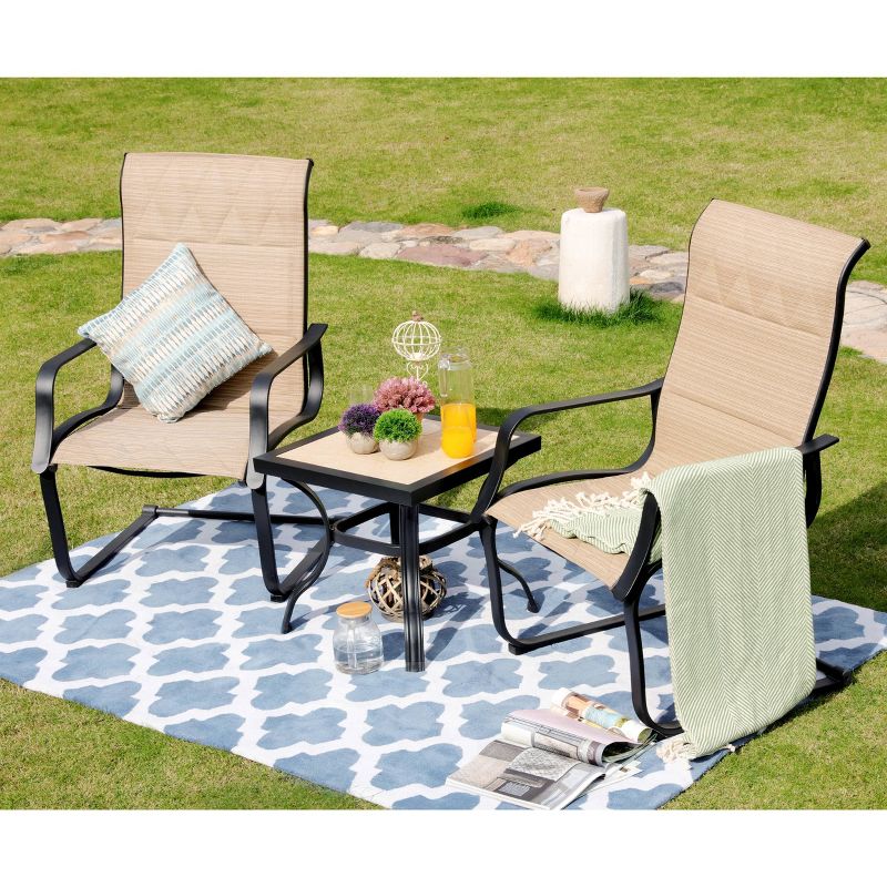 3pc Steel Patio Seating Sets Cream - Lokatse
