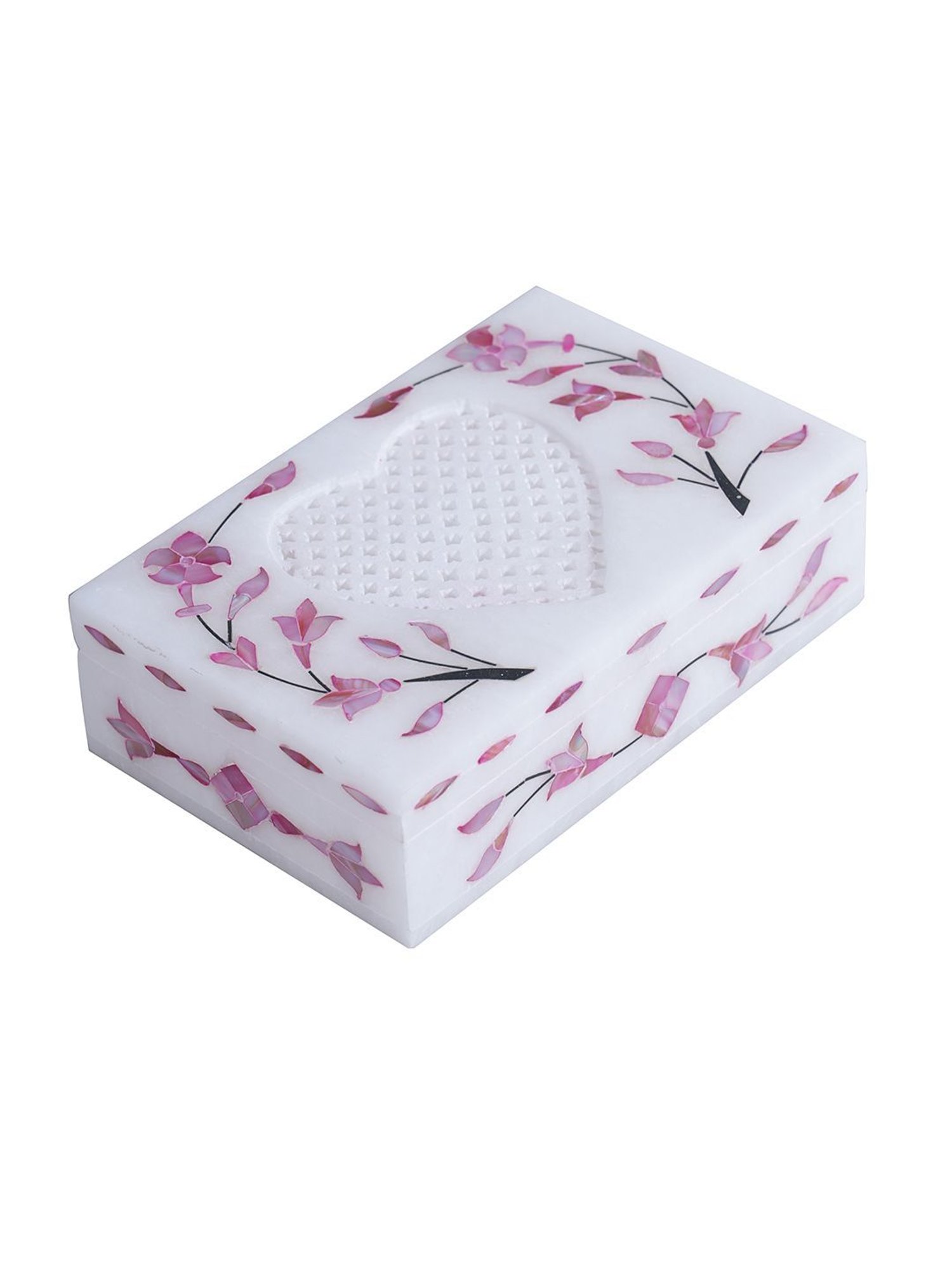 Aapno Rajasthan Pink & White Marble Jewellery Box
