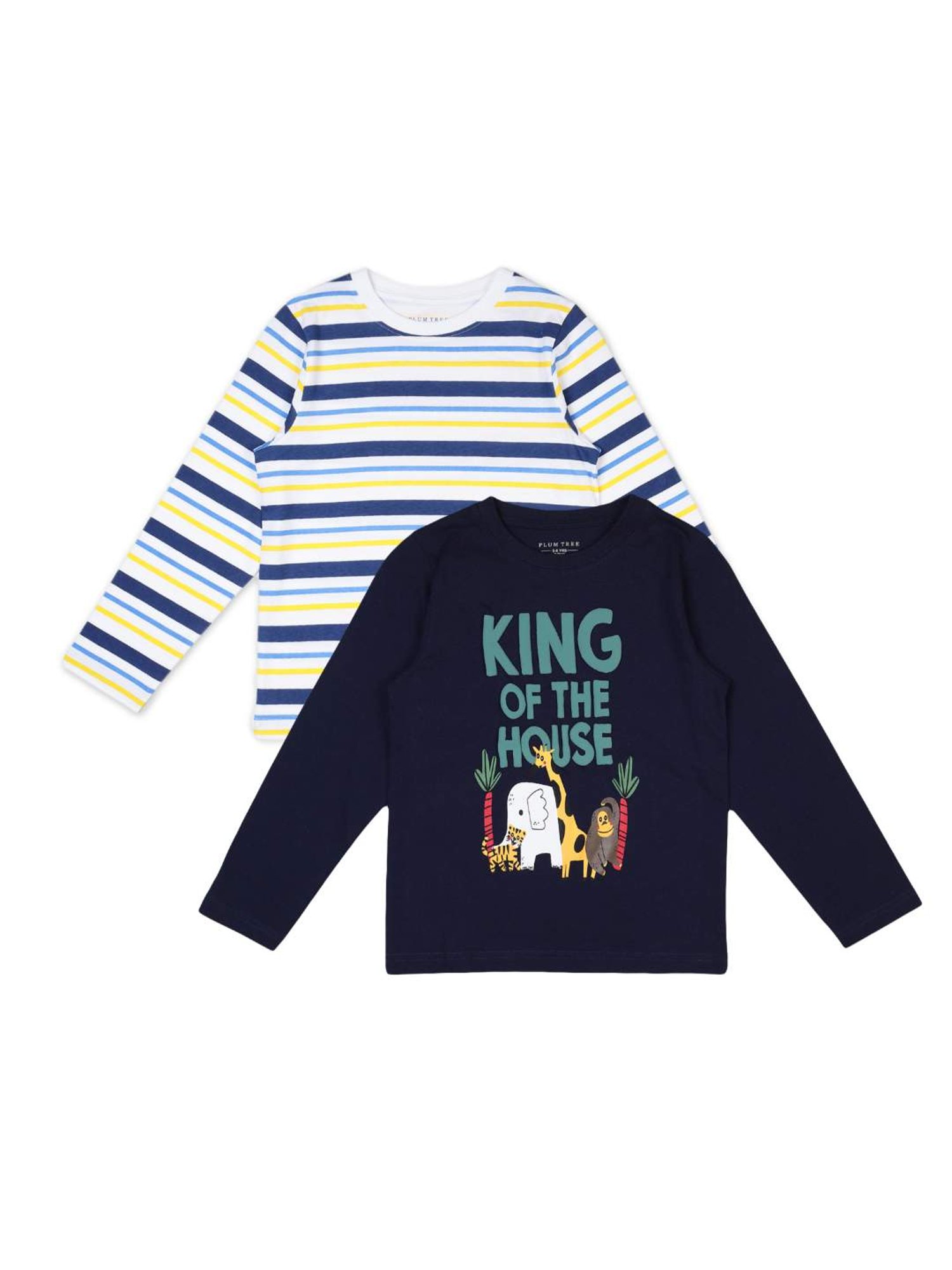 Plum Tree Kids Multicolor Printed T-Shirts