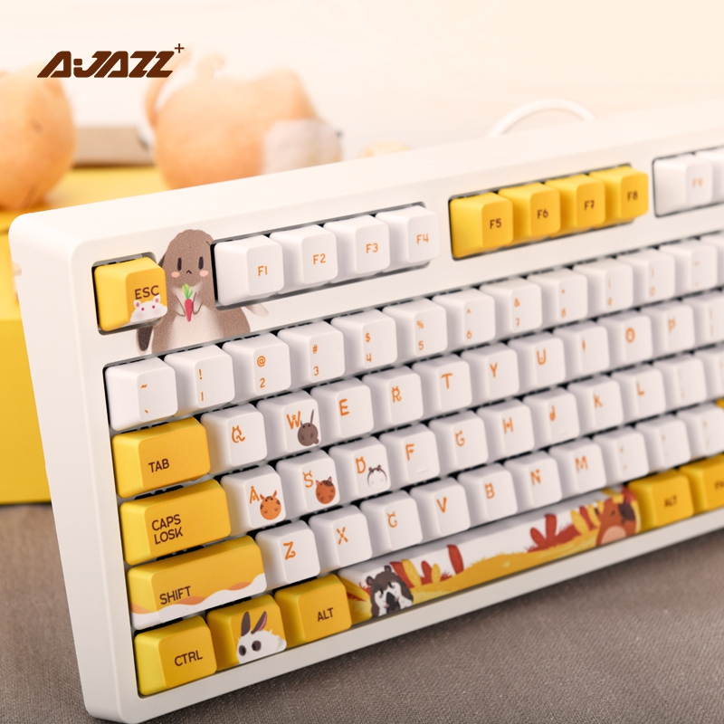 A-jazz Hairy Series Cherry MX Switch USB Wired Mechanical Gaming Keyboard, PBT Keycaps