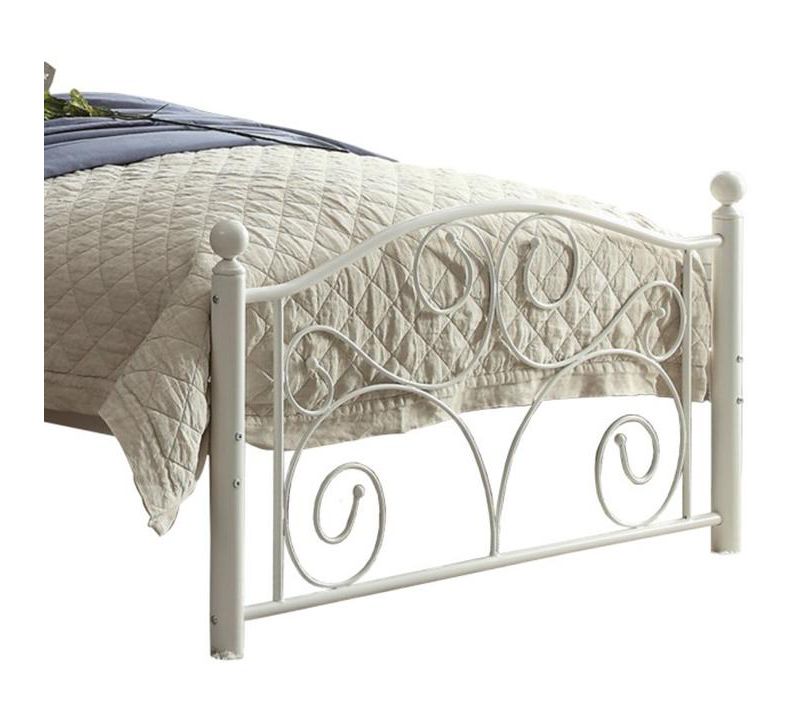 Homelegance Twin Size Pallina Metal Platform Bed Frame and Storage Space Below with Headboard and Footboard, White