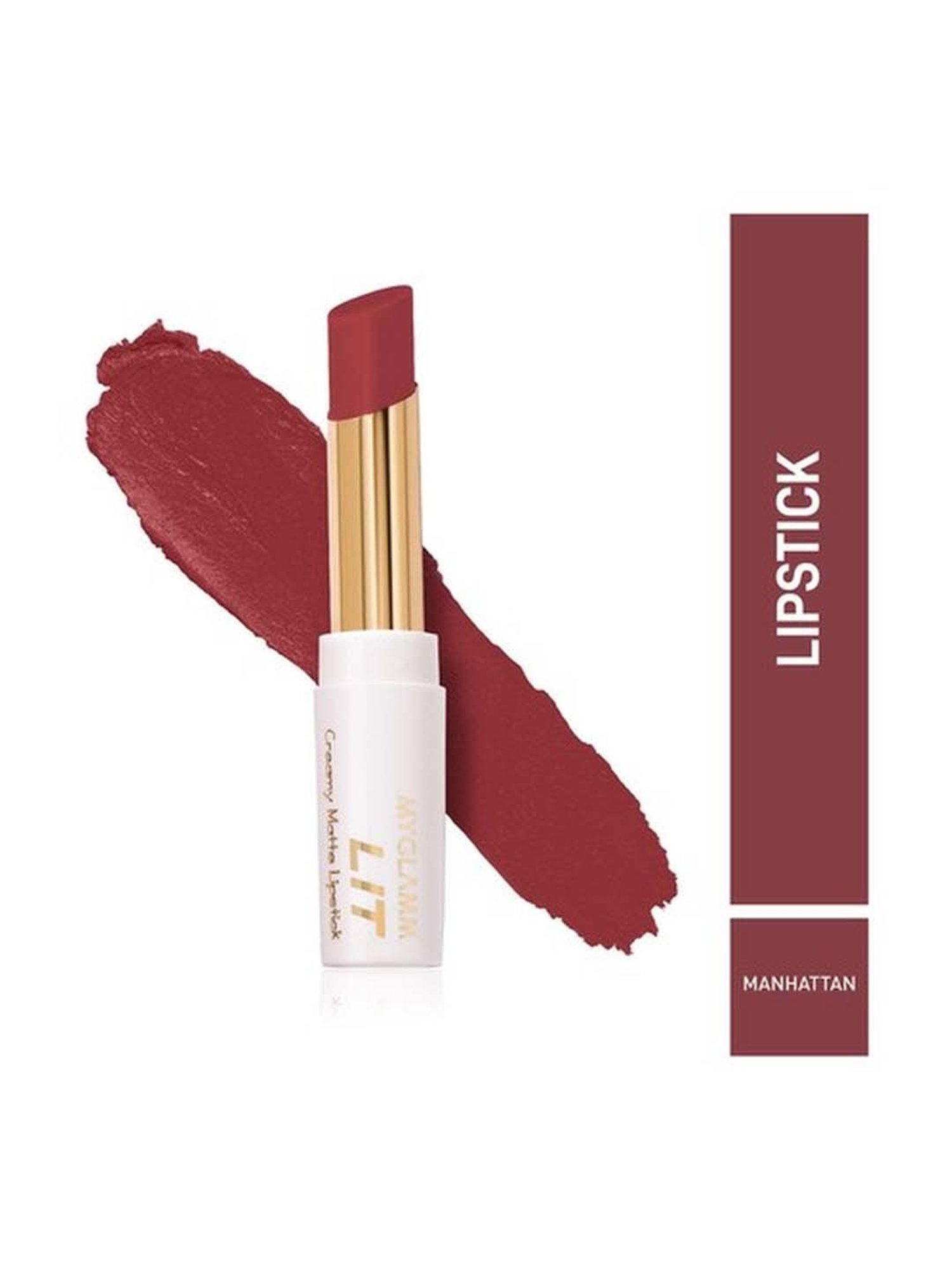 MyGlamm Lit Creamy Matte Lipstick Manhattan - 3.7 gm