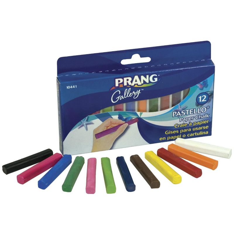 Prang Pastello Colored Paper Chalk, Assorted Colors, set of 12