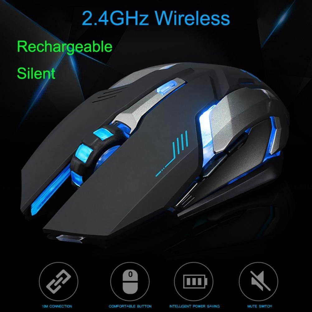 Zgeer Rechargeable Z7 Wireless Silent LED Backlit USB Optical Ergonomic Gaming Mouse