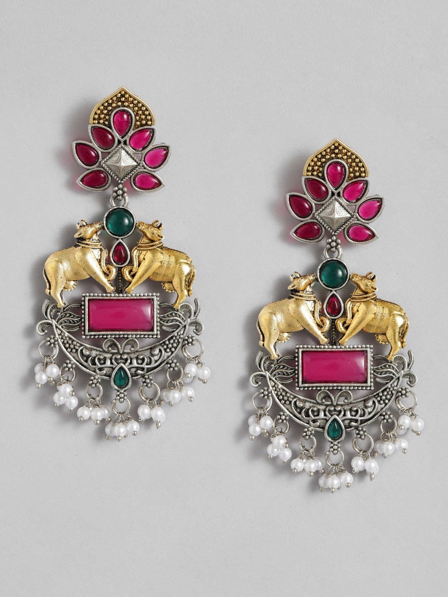 Abdesigns High-Quality Ornamental Dual Tone Earrings
