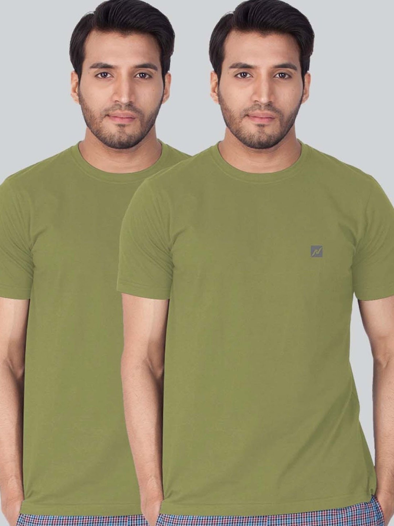 Lux Nitro Olive Regular Fit T-Shirt Pack of - 2