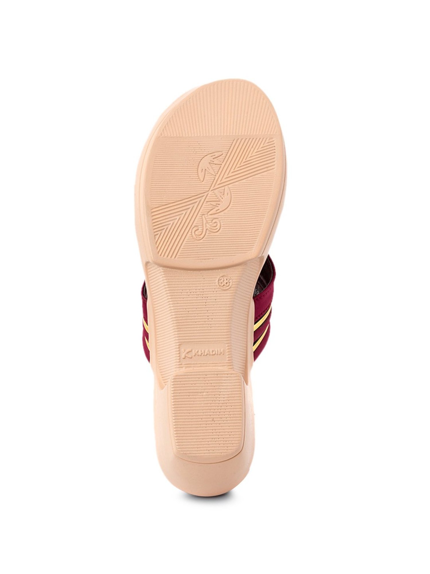 Khadim Women's Maroon Thong Wedges