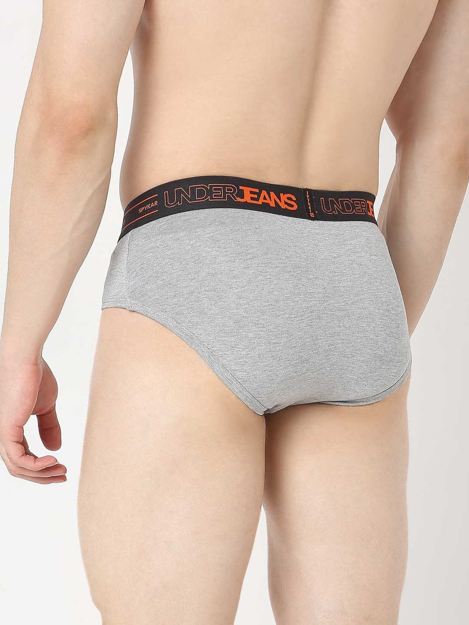 UnderJeans by Spykar Dark Grey Regular Fit Briefs