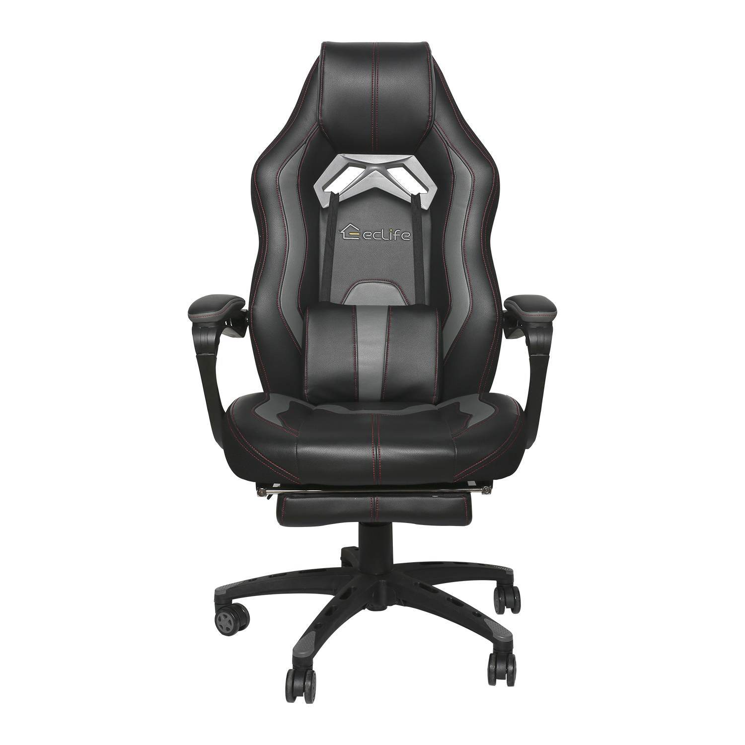 Ergonomic Gaming Chair, Home Office Computer Game Chair, Height Adjustment Recliner 360&deg; Swivel Rocker With Retractable Padded Footrest And Lumbar Pillow E-Sports Chair Super High-back Computer Chair