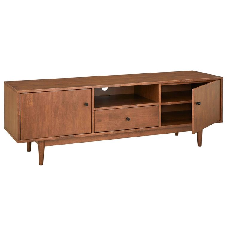 Lawrence Mid-Century Modern Entertainment Center for TV's up to 80" Walnut - Lifestorey
