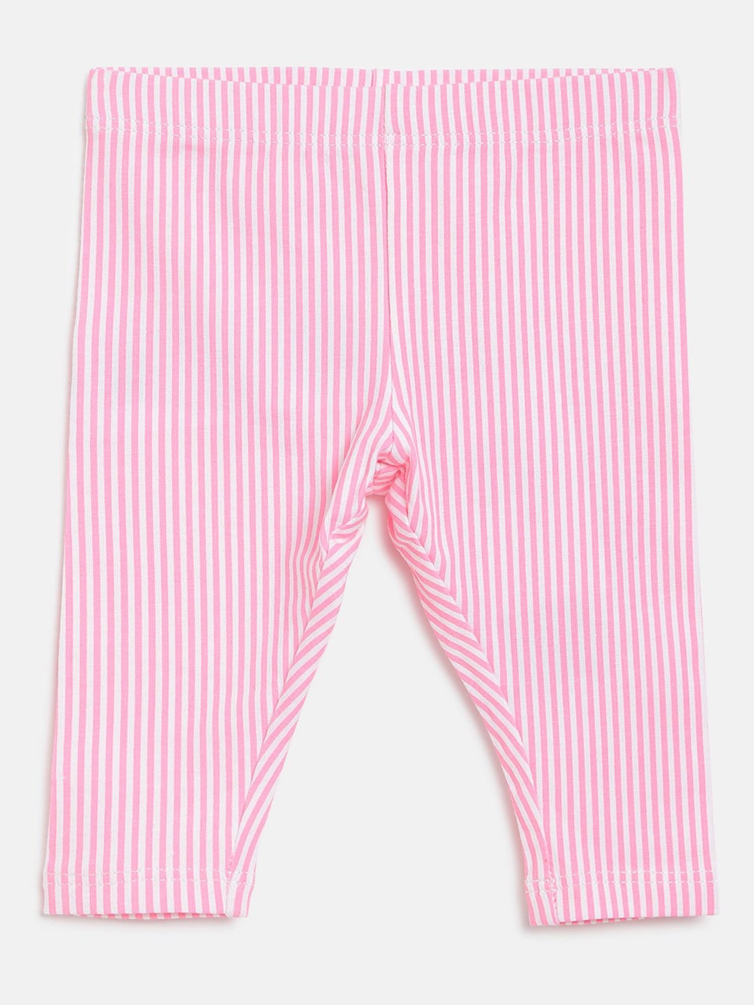 Chicco Kids White & Pink Striped Leggings
