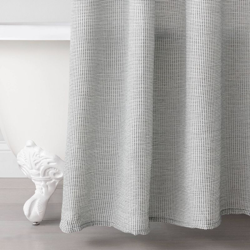 Textured Colorblock Shower Curtain Railroad Gray - Hearth & Hand™ with Magnolia