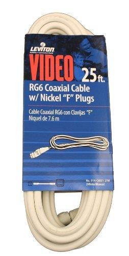 Leviton 014-C6851-25W 25-Foot White RG6 Coax Cable